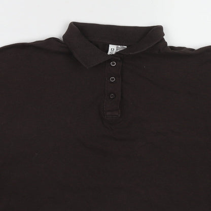Divided by H&M Womens Brown Cotton Cropped Polo Size S Collared