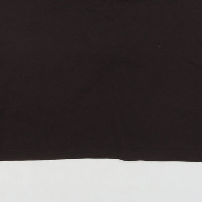 Divided by H&M Womens Brown Cotton Cropped Polo Size S Collared