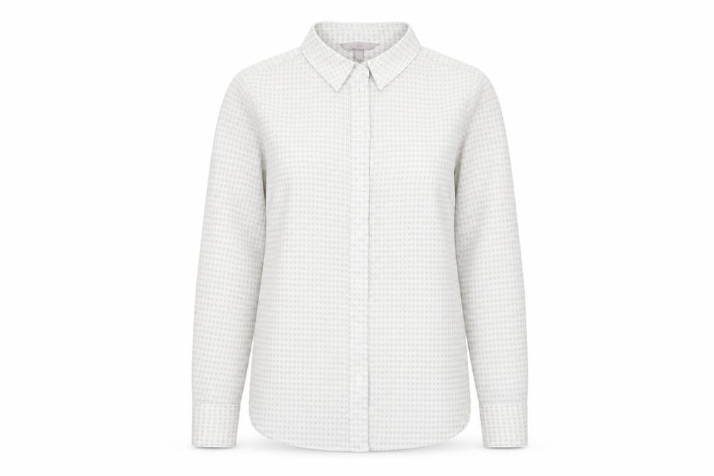 Womens UK Size 8 H&M Grey Basic Button-Up