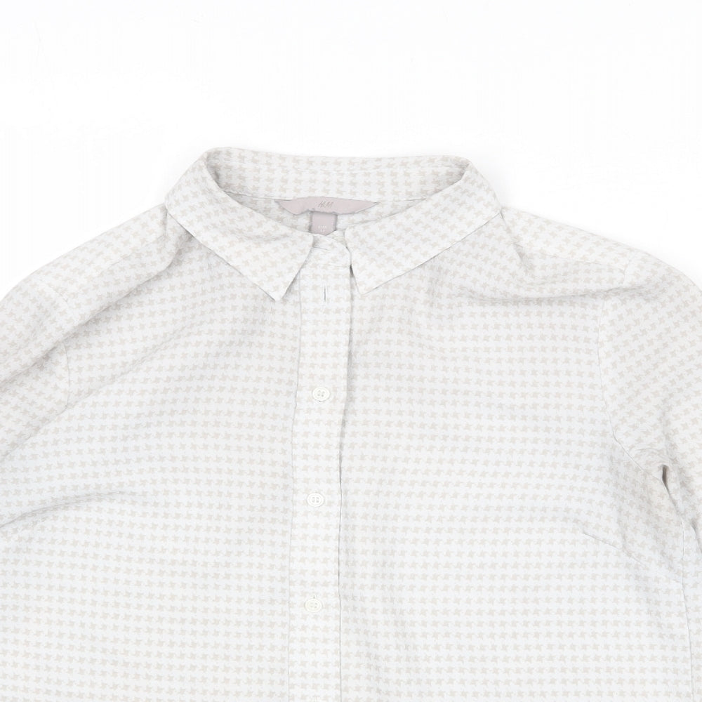 Womens UK Size 8 H&M Grey Basic Button-Up