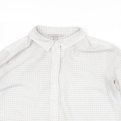 Womens UK Size 8 H&M Grey Basic Button-Up