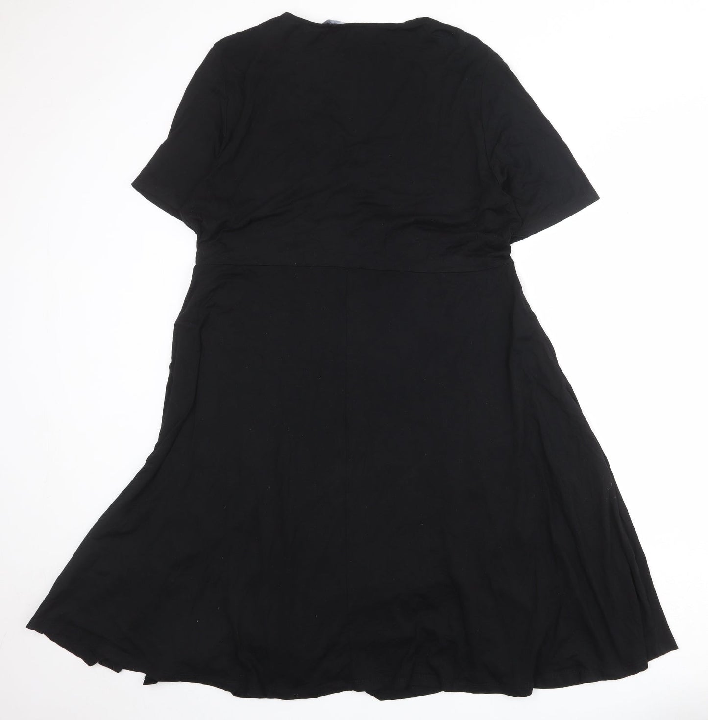 Dorothy Perkins Womens Black Viscose A-Line Size 12 Round Neck Tie