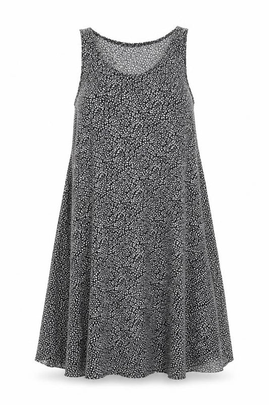 Izabel London Womens Black Geometric Viscose A-Line Size 8 Round Neck Pullover