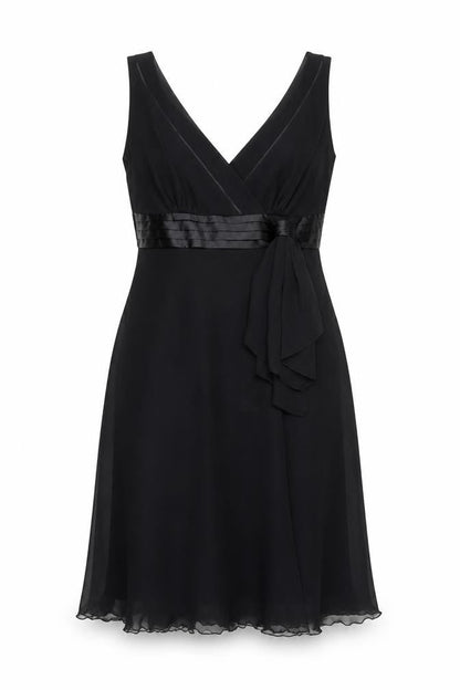 Debenhams Womens Black Polyester A-Line Size 12 V-Neck Zip