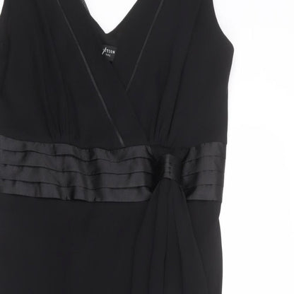 Debenhams Womens Black Polyester A-Line Size 12 V-Neck Zip