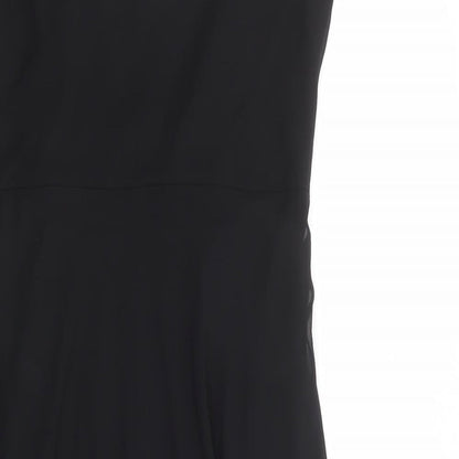 Debenhams Womens Black Polyester A-Line Size 12 V-Neck Zip