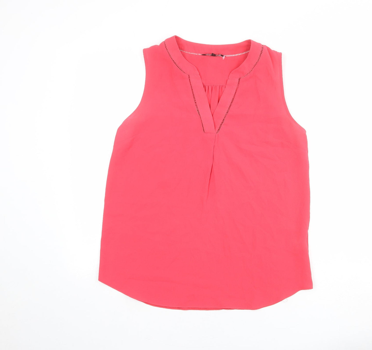 NEXT Womens Pink Polyester Basic Blouse Size 12 V-Neck