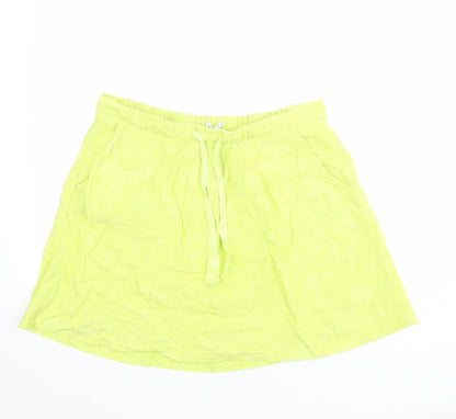 Stile Benetton Womens Green Cotton Skater Skirt Size 10