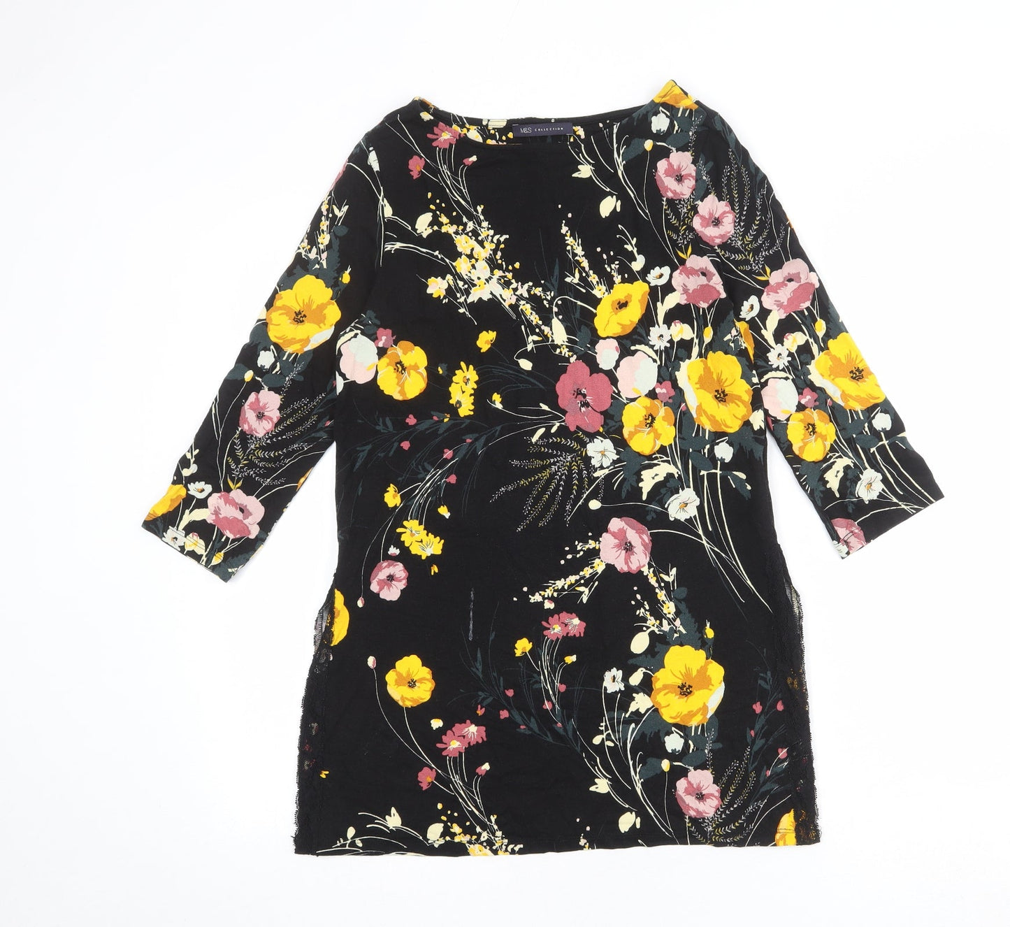 Womens UK Size 10 Marks and Spencer Black Tunic Blouse