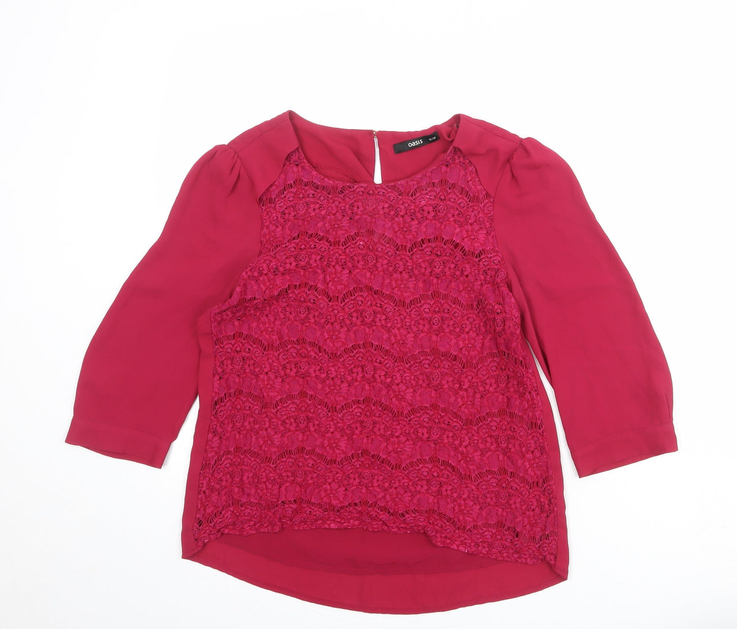 Womens UK Size 12 Oasis Pink Basic Blouse