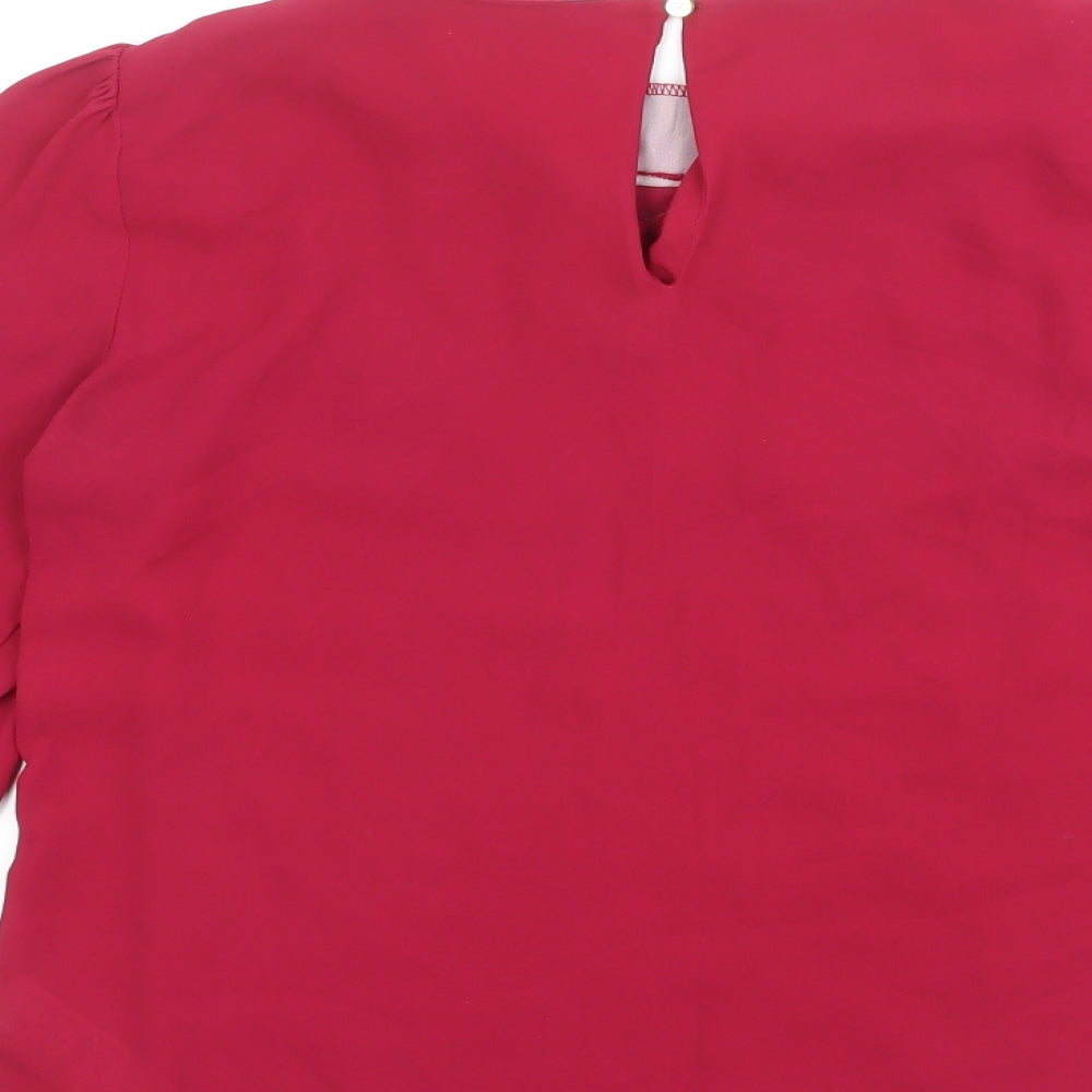 Womens UK Size 12 Oasis Pink Basic Blouse