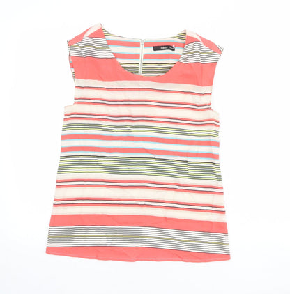 Womens UK Size XS Oasis Multicoloured Basic Blouse