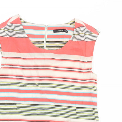 Womens UK Size XS Oasis Multicoloured Basic Blouse