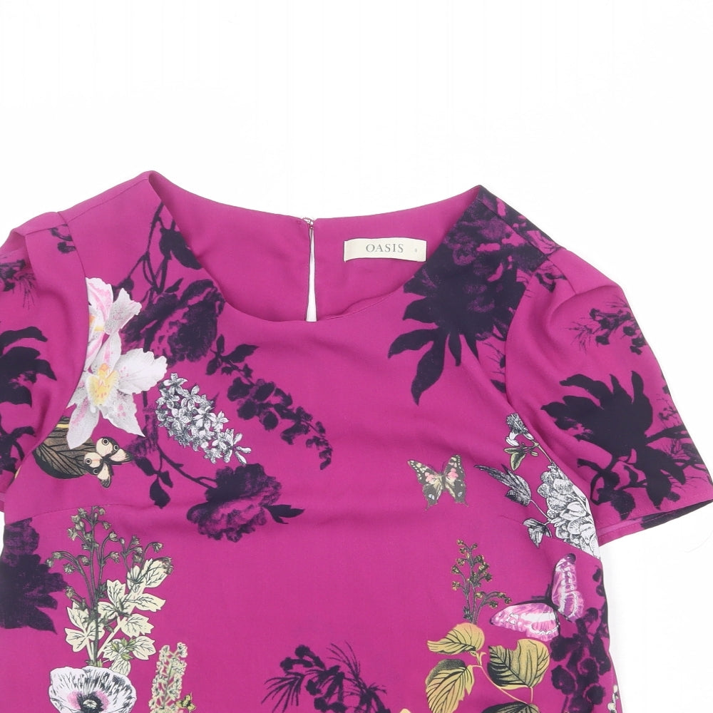 Womens UK Size 8 Oasis Purple Basic Blouse