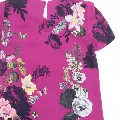 Womens UK Size 8 Oasis Purple Basic Blouse