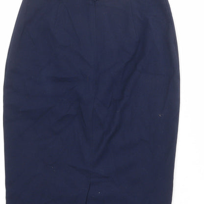 Marks and Spencer Womens Blue Polyester Straight & Pencil Skirt Size 28 in Zip