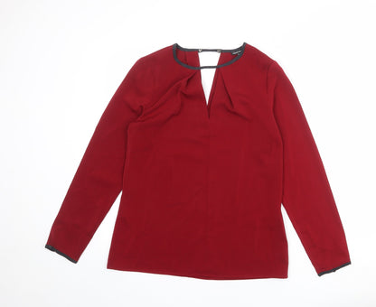Womens UK Size 10 Warehouse Red Basic Blouse