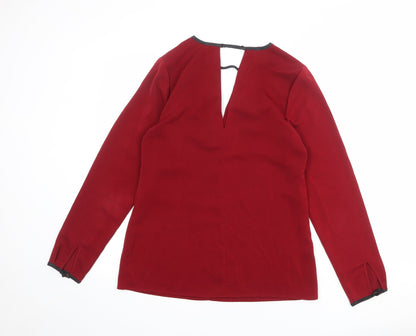 Womens UK Size 10 Warehouse Red Basic Blouse
