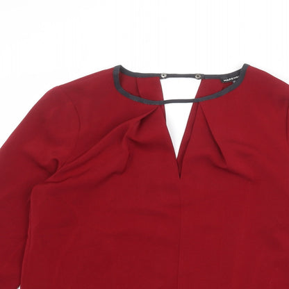 Womens UK Size 10 Warehouse Red Basic Blouse