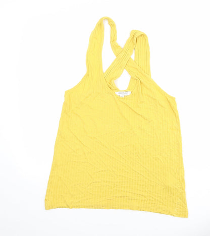 Great Plains Womens Yellow Viscose Basic Tank Size 12 Scoop Neck - Ribbed
