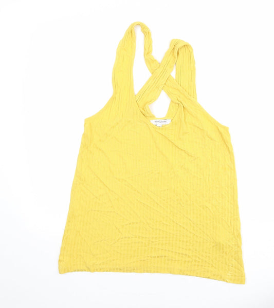 Great Plains Womens Yellow Viscose Basic Tank Size 12 Scoop Neck - Ribbed