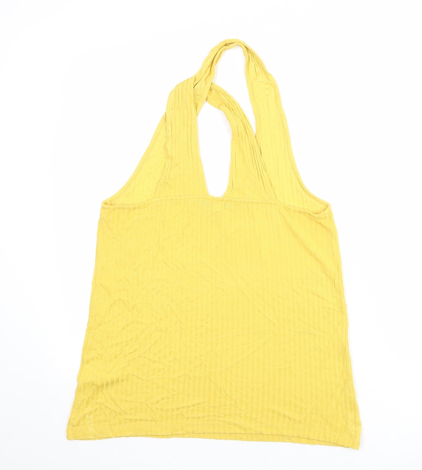 Great Plains Womens Yellow Viscose Basic Tank Size 12 Scoop Neck - Ribbed