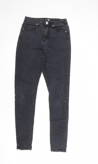 Boohoo Womens Grey Cotton Skinny Jeans Size 6 L28 in Regular Zip