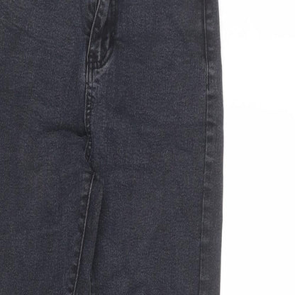 Boohoo Womens Grey Cotton Skinny Jeans Size 6 L28 in Regular Zip