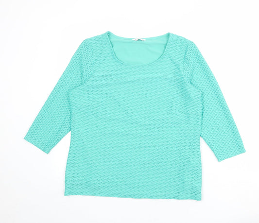 Womens UK Size 14 Classic Green Basic T-Shirt