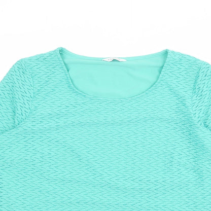 Womens UK Size 14 Classic Green Basic T-Shirt