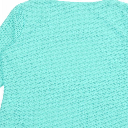 Womens UK Size 14 Classic Green Basic T-Shirt