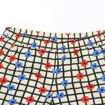 VERO MODA Womens Multicoloured Check Polyester Basic Shorts Size M L5 in Regular Pull On - Floral Print