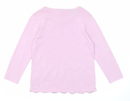 Avant Garde Womens Purple Round Neck Viscose Pullover Jumper Size S