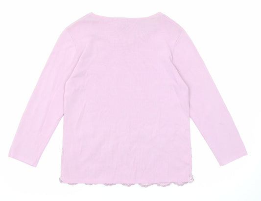 Avant Garde Womens Purple Round Neck Viscose Pullover Jumper Size S