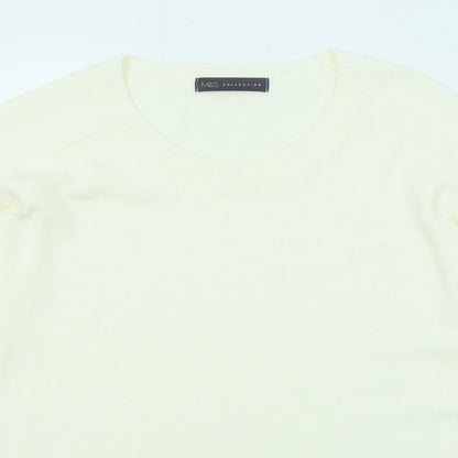 Marks and Spencer Womens Ivory Round Neck Acrylic Pullover Jumper Size 12