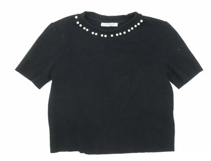 Womens UK Size S Zara Black Pullover Jumper