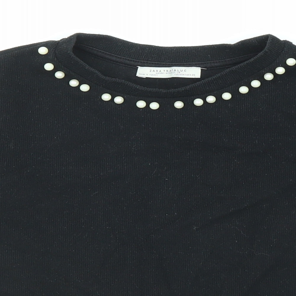 Womens UK Size S Zara Black Pullover Jumper