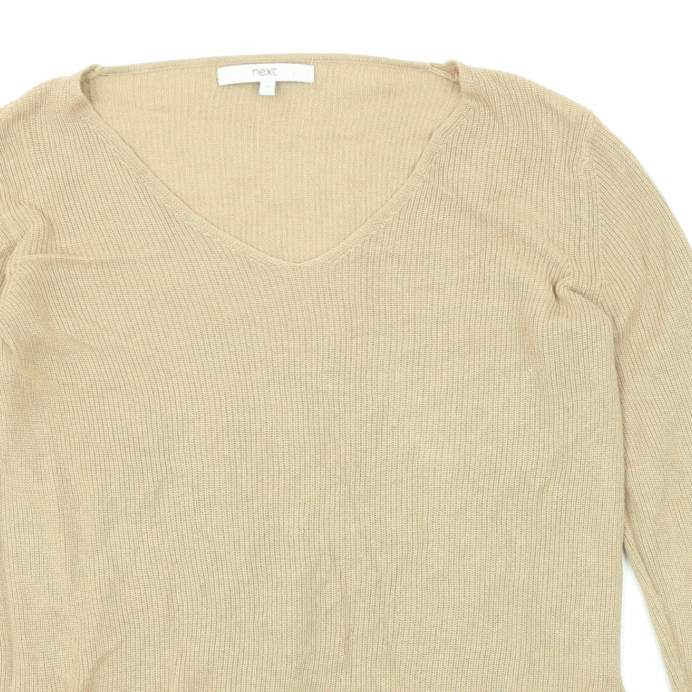Womens UK Size 10 NEXT Beige Pullover Jumper