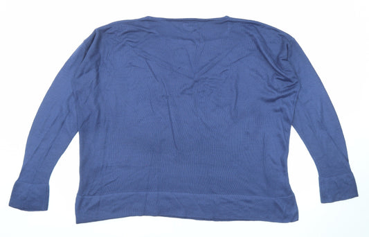 Womens UK Size 14 Damart Blue Pullover Jumper