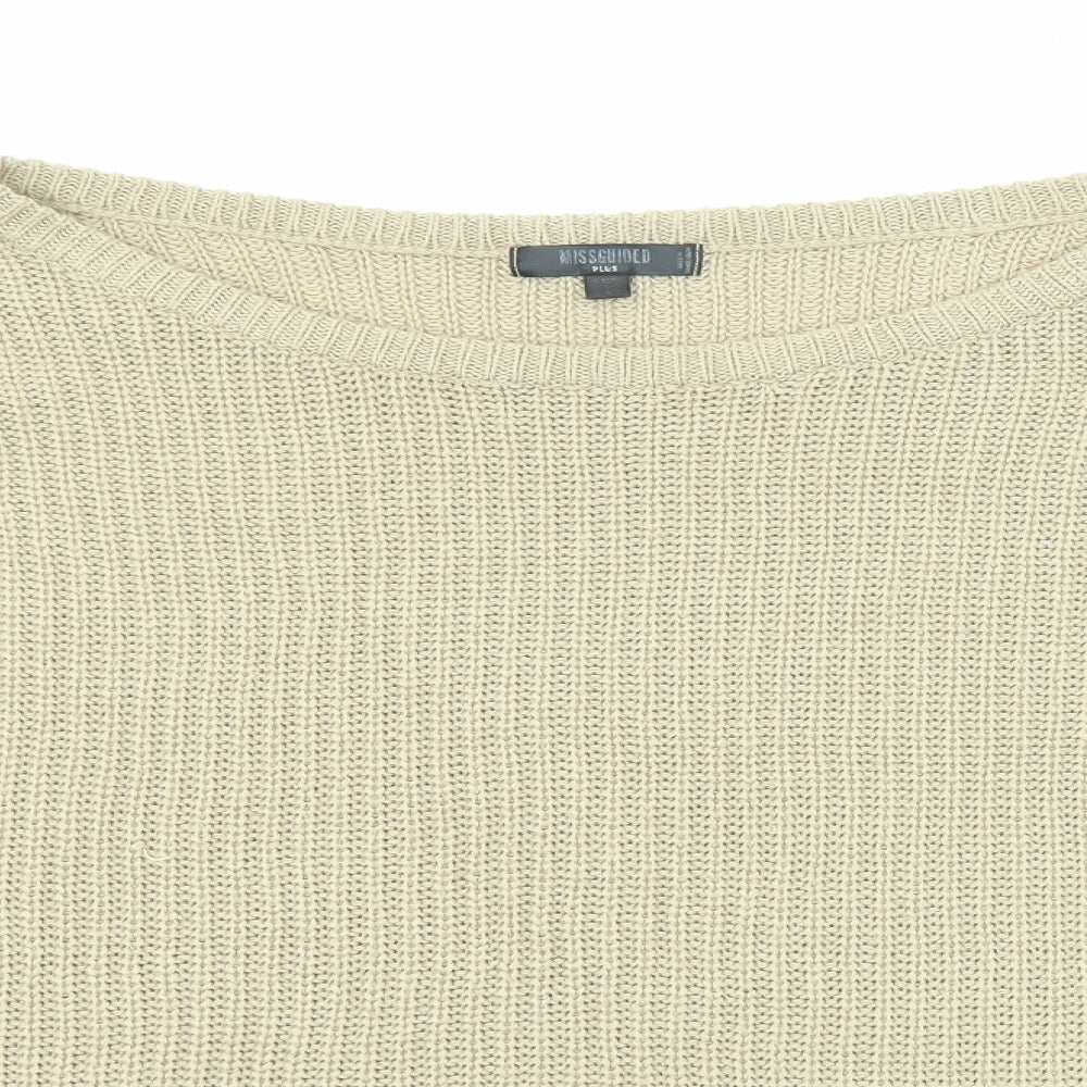 Womens UK Size 22 Missguided Beige Pullover Jumper