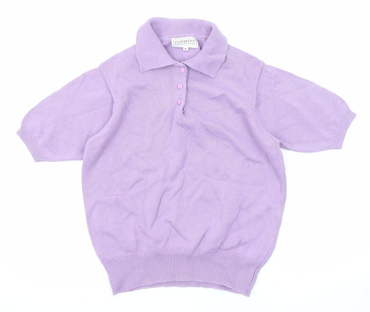 Womens UK Size S Country Collection Purple Pullover Jumper
