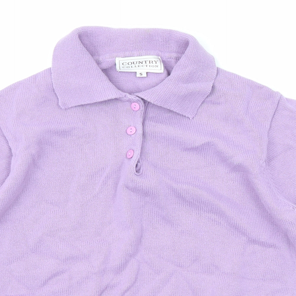 Womens UK Size S Country Collection Purple Pullover Jumper