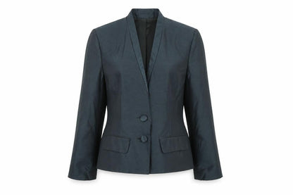 Charlotte Halton Womens Black Jacket Blazer Size 12 Button
