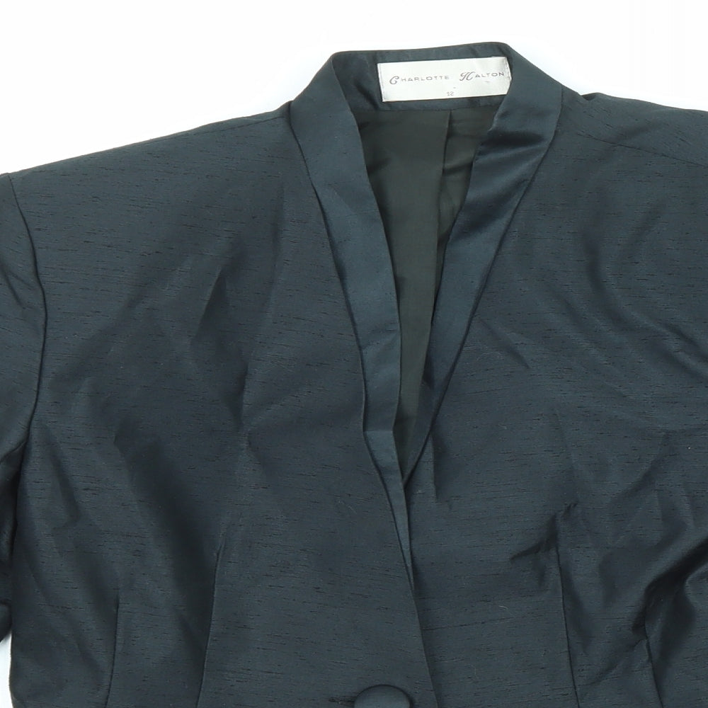 Charlotte Halton Womens Black Jacket Blazer Size 12 Button