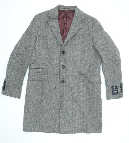 Mens UK Size XL Marks and Spencer Grey Overcoat