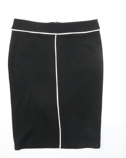 Dorothy Perkins Womens Black Acrylic Straight & Pencil Skirt Size 12 Zip