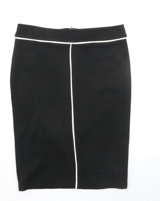 Dorothy Perkins Womens Black Acrylic Straight & Pencil Skirt Size 12 Zip
