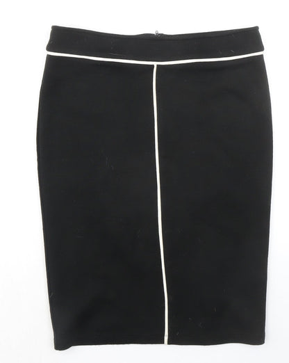 Dorothy Perkins Womens Black Acrylic Straight & Pencil Skirt Size 12 Zip