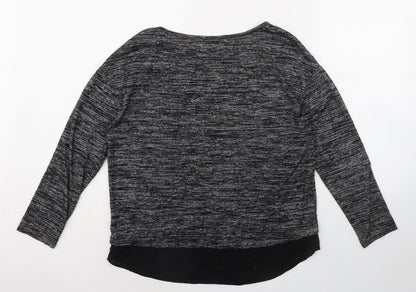 Womens UK Size 14 Deane & White Black Basic T-Shirt