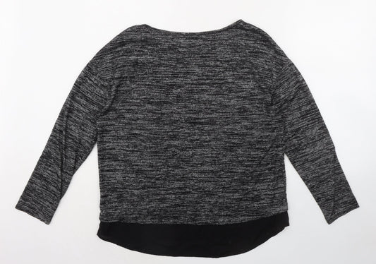 Womens UK Size 14 Deane & White Black Basic T-Shirt